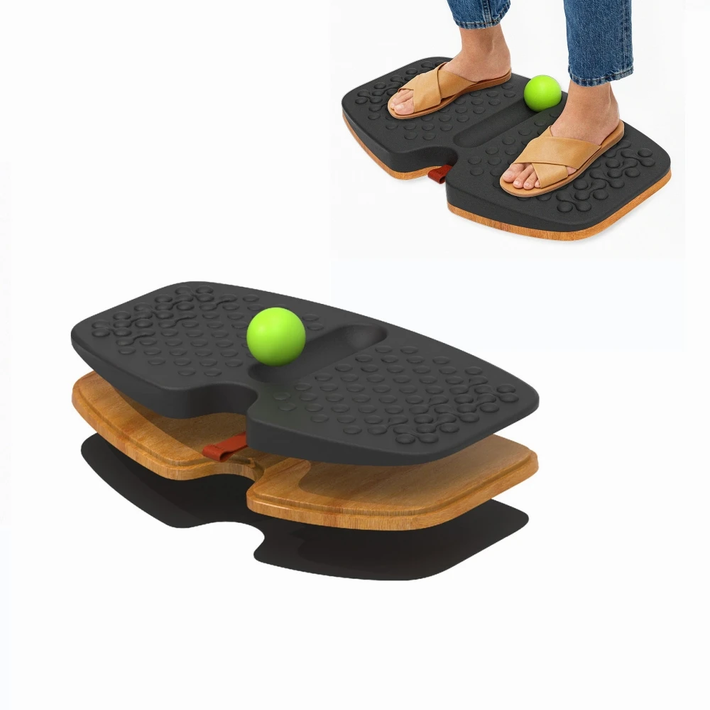 

Anti Fatigue Wooden Balance Board Office Comfort Floor Mat to Relieve Foot Wobble Foot Rocker