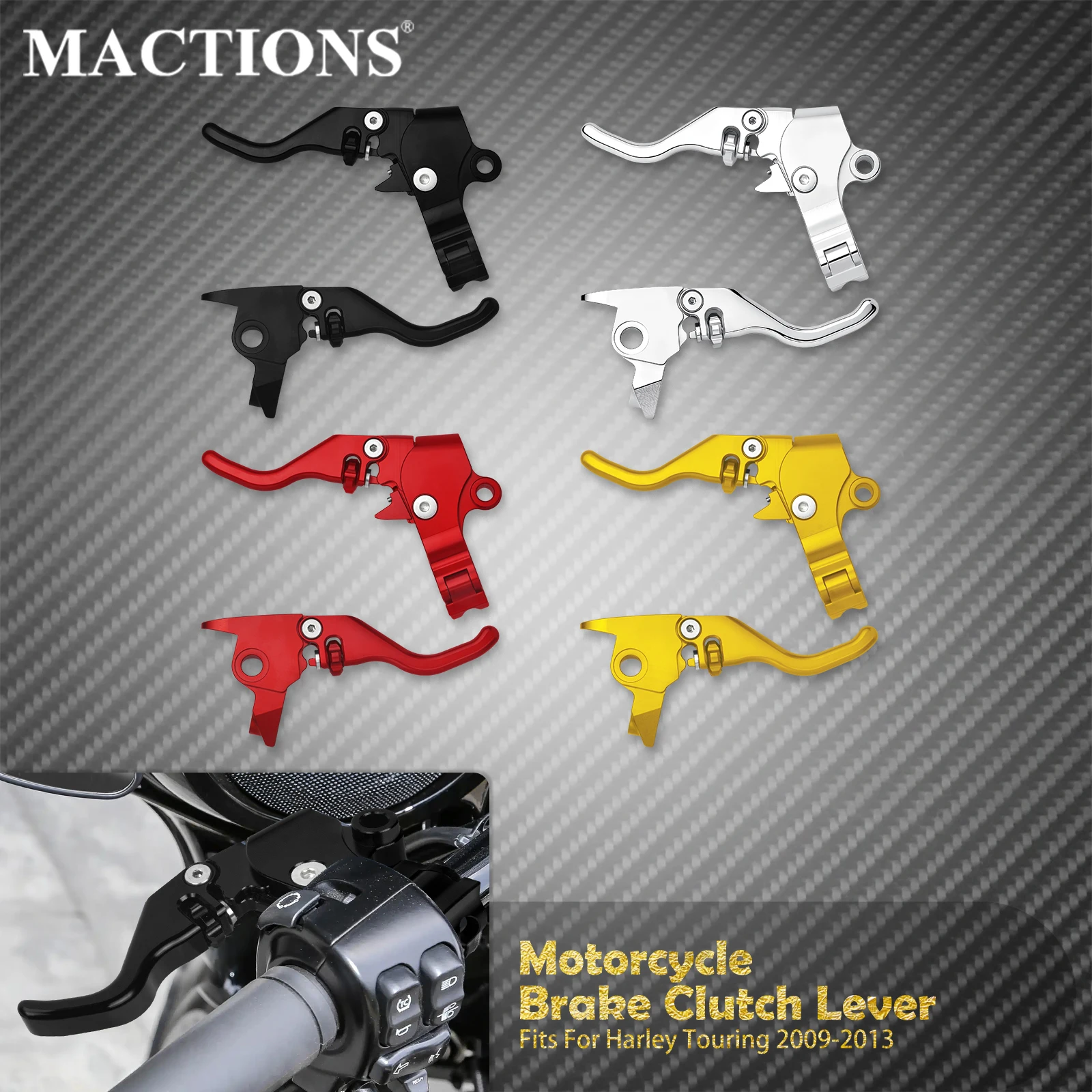 Motorcycle Brake Clutch Lever Handlebar Control Fingers Levers For Harley Touring Ultra Limited Road Electra Street Glide 09-13