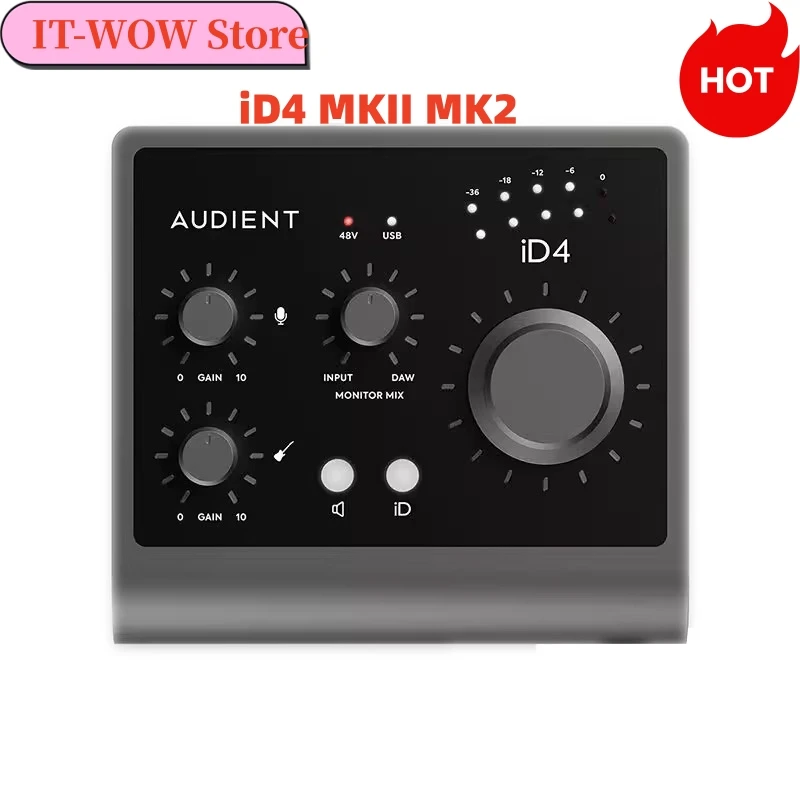 

Original Audient iD4 MKII MK2 Professional Studio Live Recording Guitar JFET D.I USB AD-DA Audio Interface Sound Card