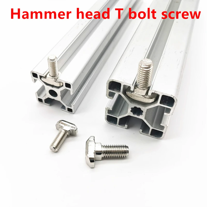 

50/10pcs M5 M6 M8 T Slot Hammer Head Screw Aluminum Connector T head bolts Screws for 20/30/40/45 Aluminum Profiles Extrusion