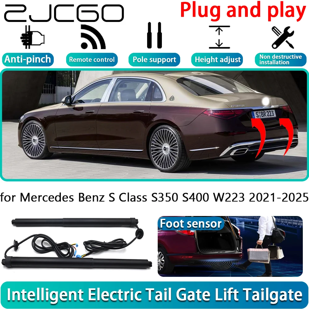 

ZJCGO for Mercedes Benz S Class S350 S400 W223 2021-2025 Car Electric Powered Tailgate Power Liftgate Automatic Tailgate System