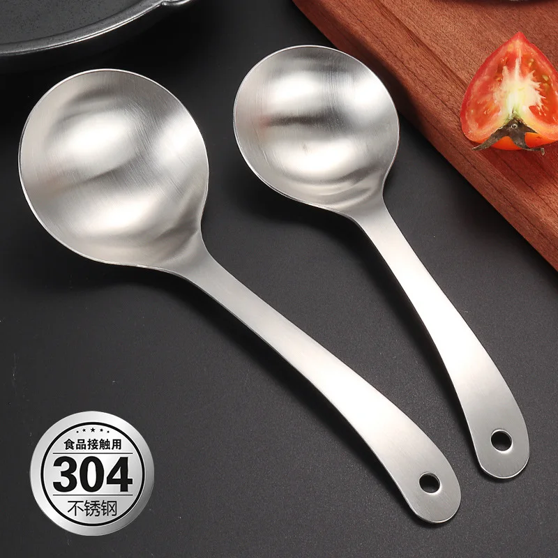 Stainless Steel Deepen Tablespoons Soup Ladle Long Handle Large Ramen Bouillon Spoon Kitchen Tableware Cooking Utensils