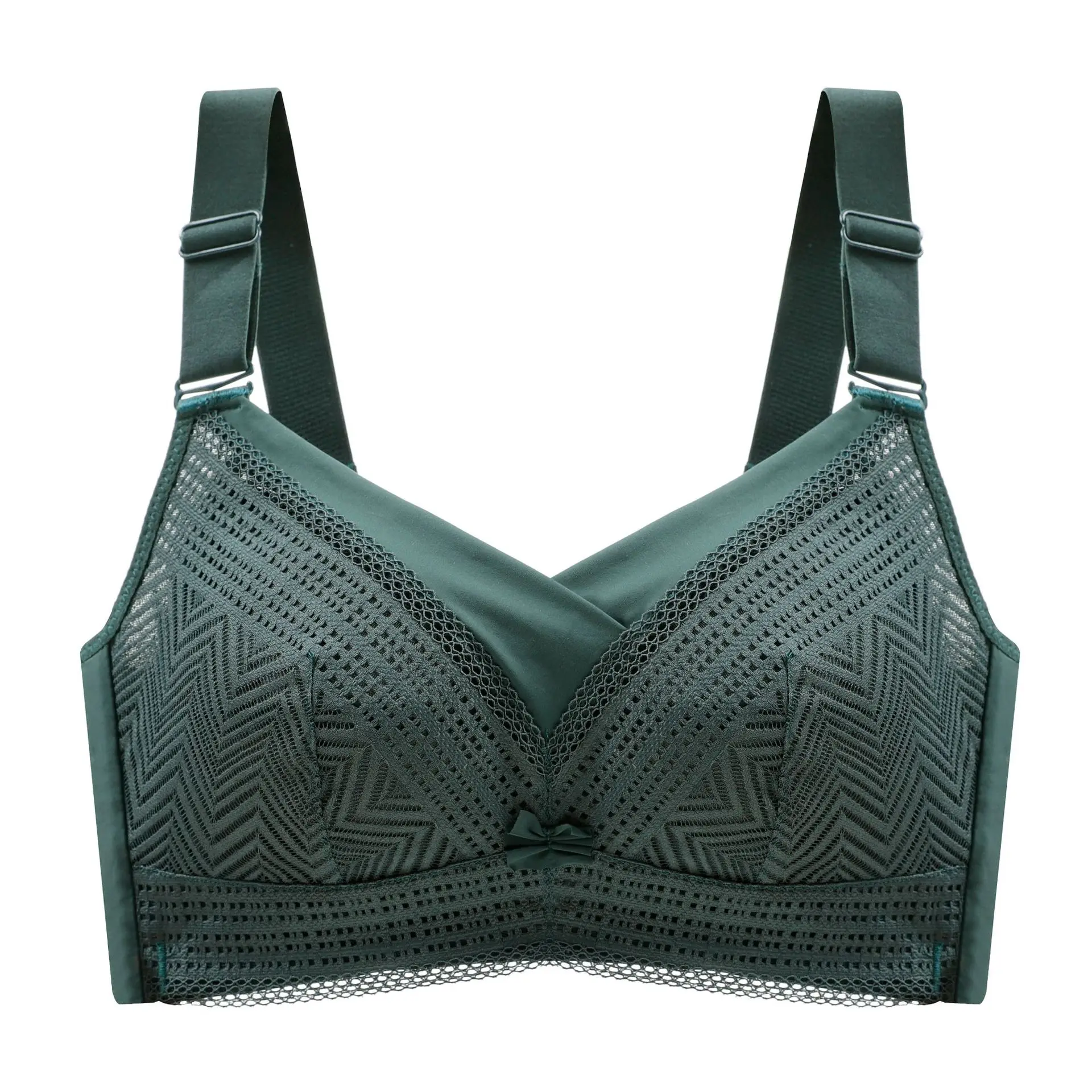 Large Size Lingerie Bra Thin Full Cup plus-Sized plus Oversized Girls No Steel Ring Anti-Sagging Breast Holding Big Chest Small
