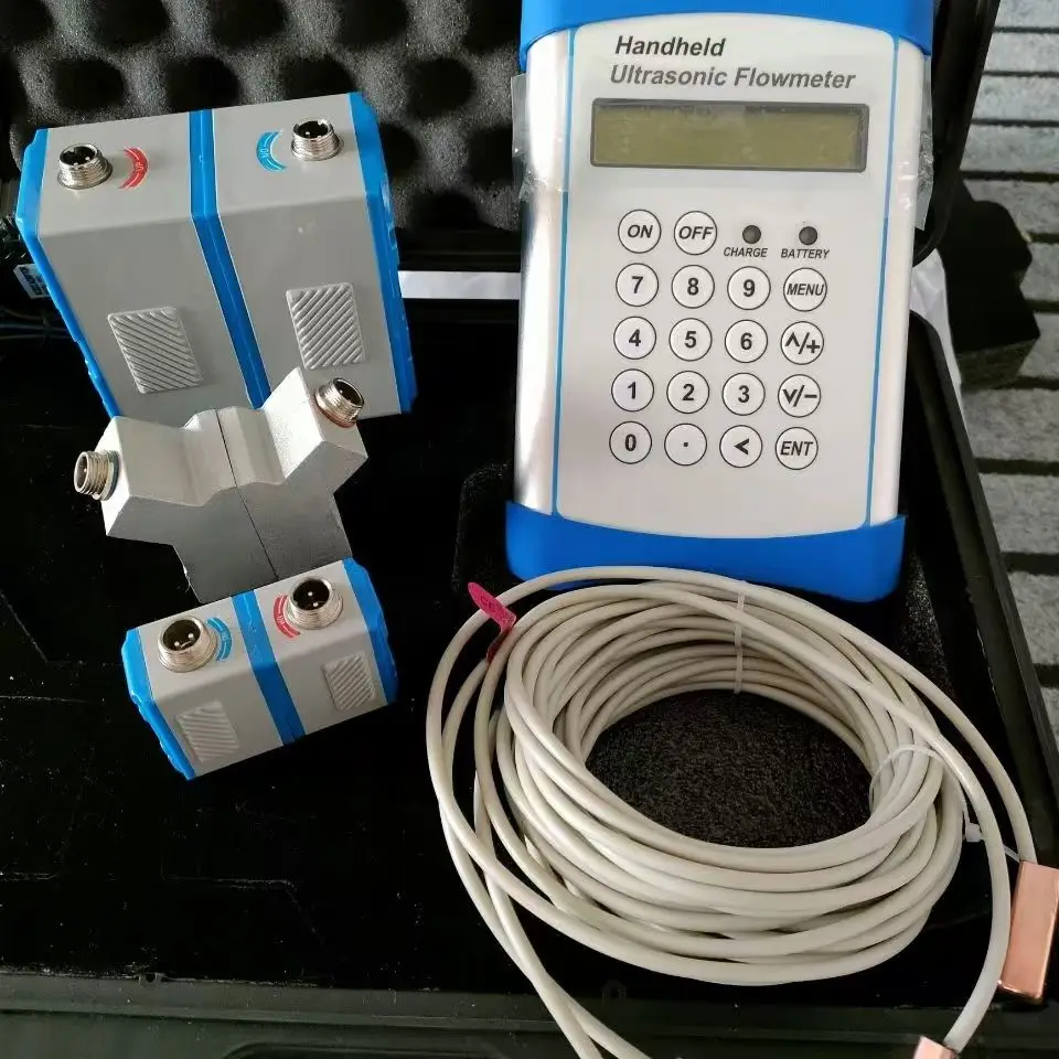 TUF-3000L Handheld Ultrasonic Flow Meter DN15-DN6000 Water Oil Diesel Flowmeter Liquid Speed Tester Built-in Battery