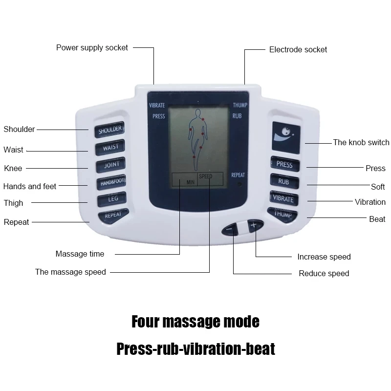 Masajeador EMS Tens JR309, 16 almohadillas, versión rusa, pulso eléctrico, acupuntura, cuerpo completo, relajación, terapia muscular, estimulador