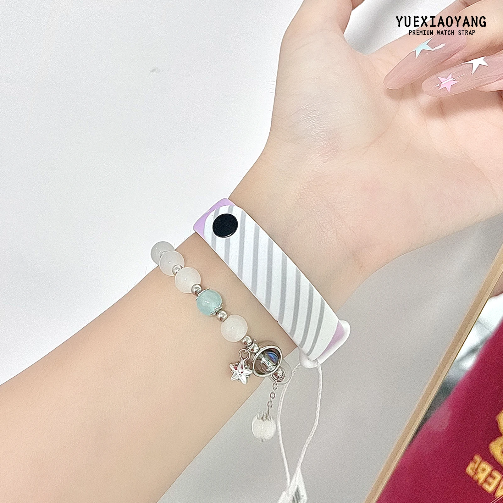 Two-color line Printed Wristband for Xiaomi Mi Band 10 9 8 Wrist Strap Replaceable Bracelet for Mi Band 10 9 8 Smart Watchband
