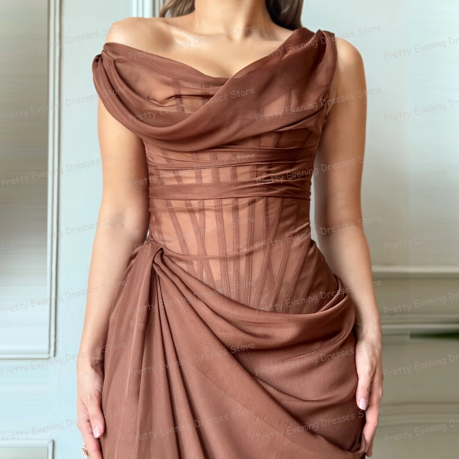 Elegant Hollow Evening Dresses Woman's Sexy Boat Neck Mermaid Prom Growns Fashion Party Sleeveless Vestidos De Noche Customized