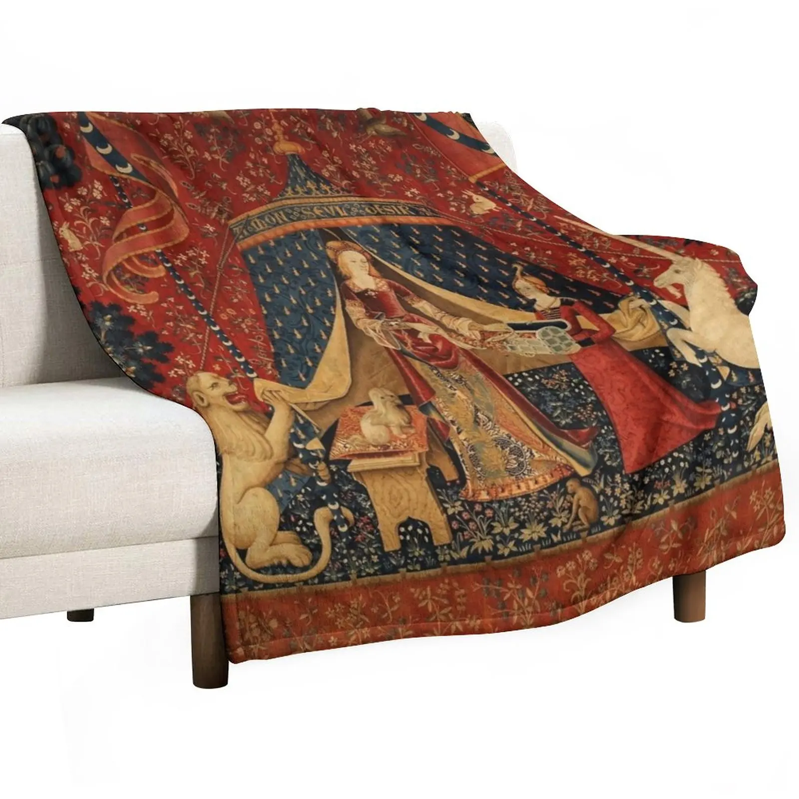 

Tapestry: The lady and the unicorn Throw Blanket Blanket For Sofa Stuffed Blankets