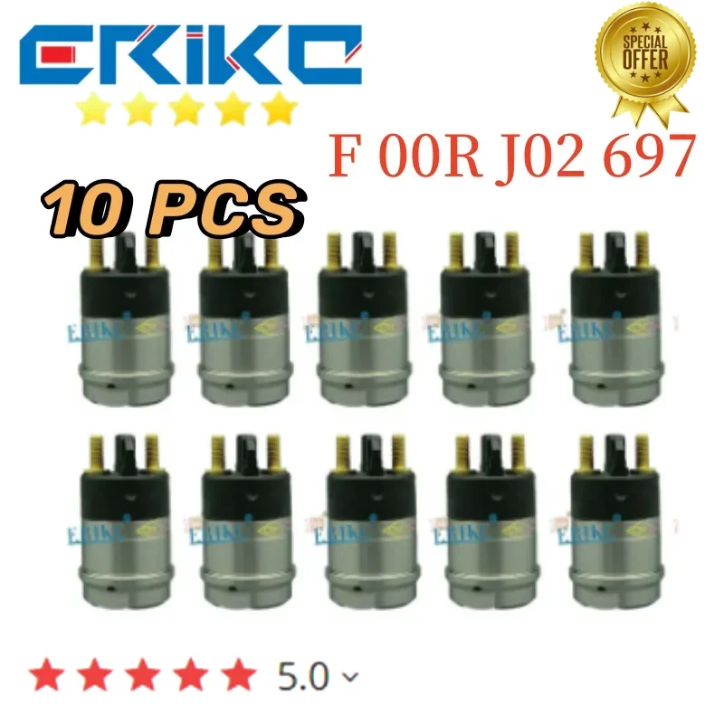 

10PCS F00RJ02697 Fuel Injector Solenoid Valve F00R J02 697 Injection Valve Set F 00R J02 697 for BOSCH Cummins 0445120 Series