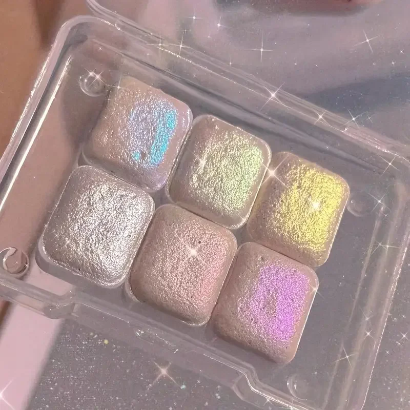 Set di pittura ad acquerello perlescente a 6 colori, kit di pittura artigianale con luccichio metallico per artisti e hobbisti