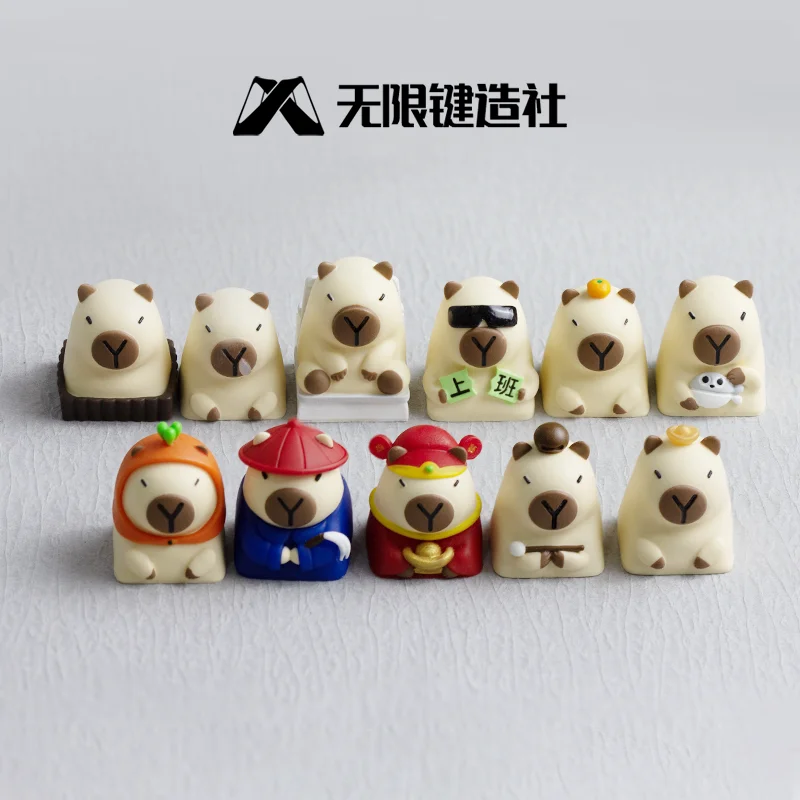 Cute Capybara Anime Keycap Mechanical Keyboard Original Resin DIY Custom Keycap PC Gaming Keyboard Accessories Gift Collectibles