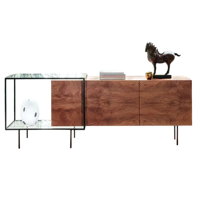 

Simple solid wood TV cabinet Nordic light luxury living room TV cabinet Locker Italian minimalist side cabinet