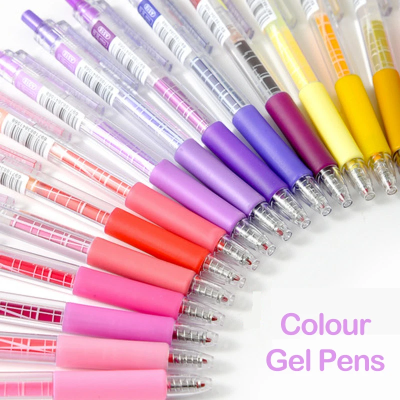 Color Gel Pens Set For Writing Kawaii Cute Things Art Back To School Supplies Korean Stationery Office Accessories