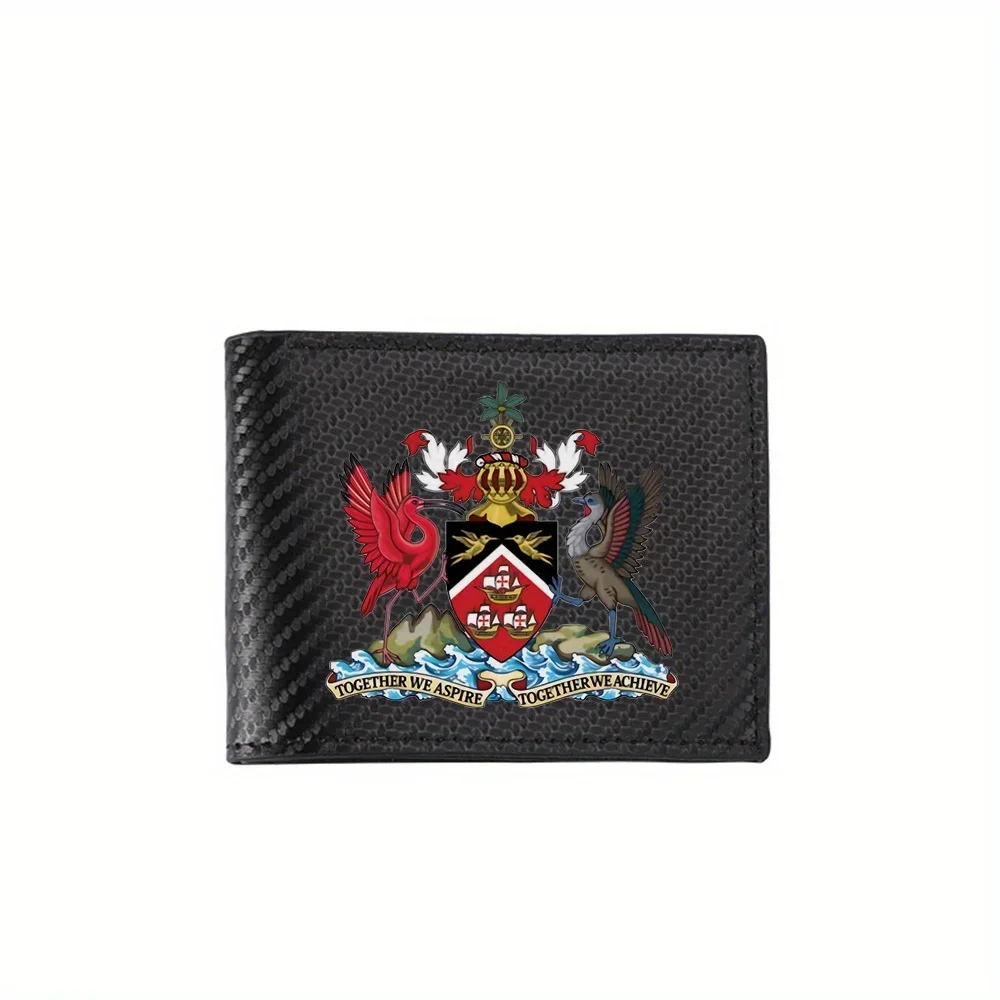Birds,shield,ships,waves,motto Men's Wallets Simple Business Modern Stylish Printing Design Gifts For Father Boyfriend Christmas