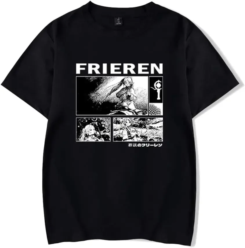 Anime Frieren Print Women T-shirt Funny Beyond Journey's End Short Sleeve T Shirt Harajuku Casual Streetwear Unisex Clothing Top