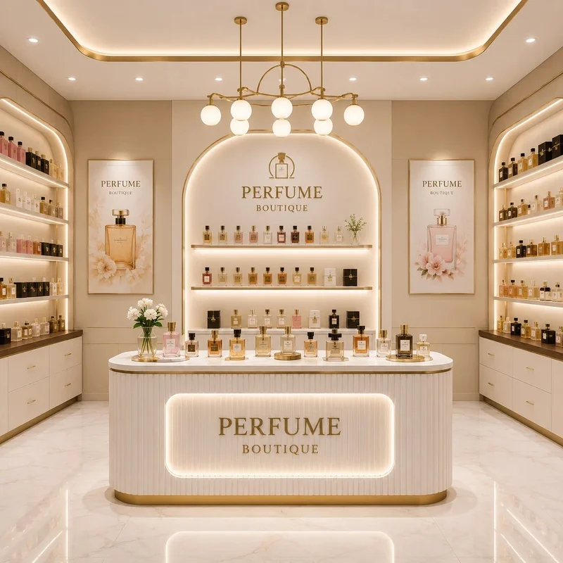 custom.Fragrance Store Design and Interior Fit Out Solution with Custom Perfume Display Furniture Retail Shop