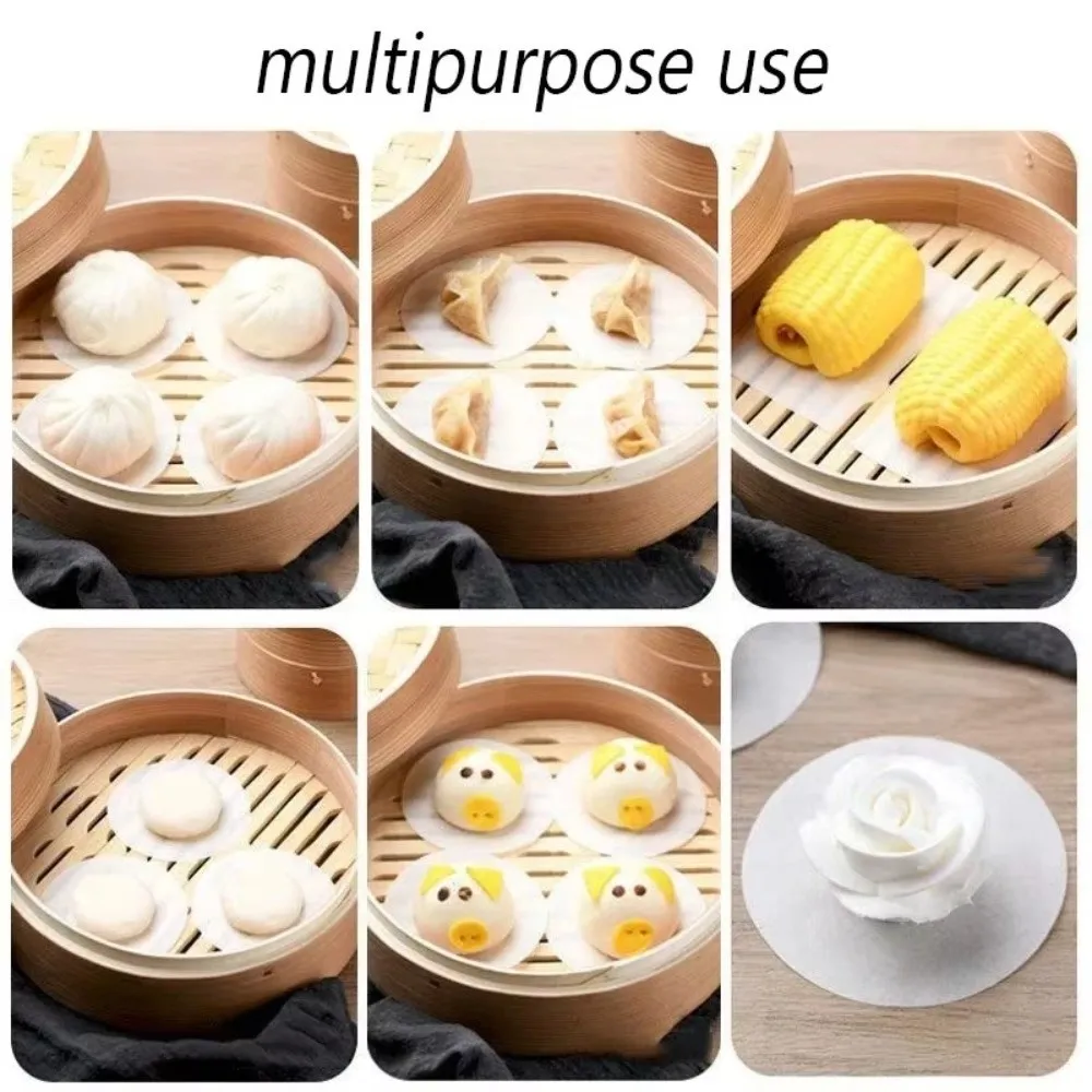 New Disposable Baking Paper Circle Shape Square BBQ Paper Liner Steamer Liners Heat-resistant Baking Tool Household