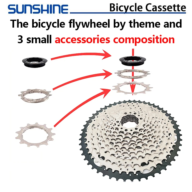 SUNSHINE Freewheel 11 Speed 11-28/32/36/40/42/46/50/52T Road Bicycle Flywheel MTB Cassette Sprocket 11v for 11s SHIMANO / SRAM