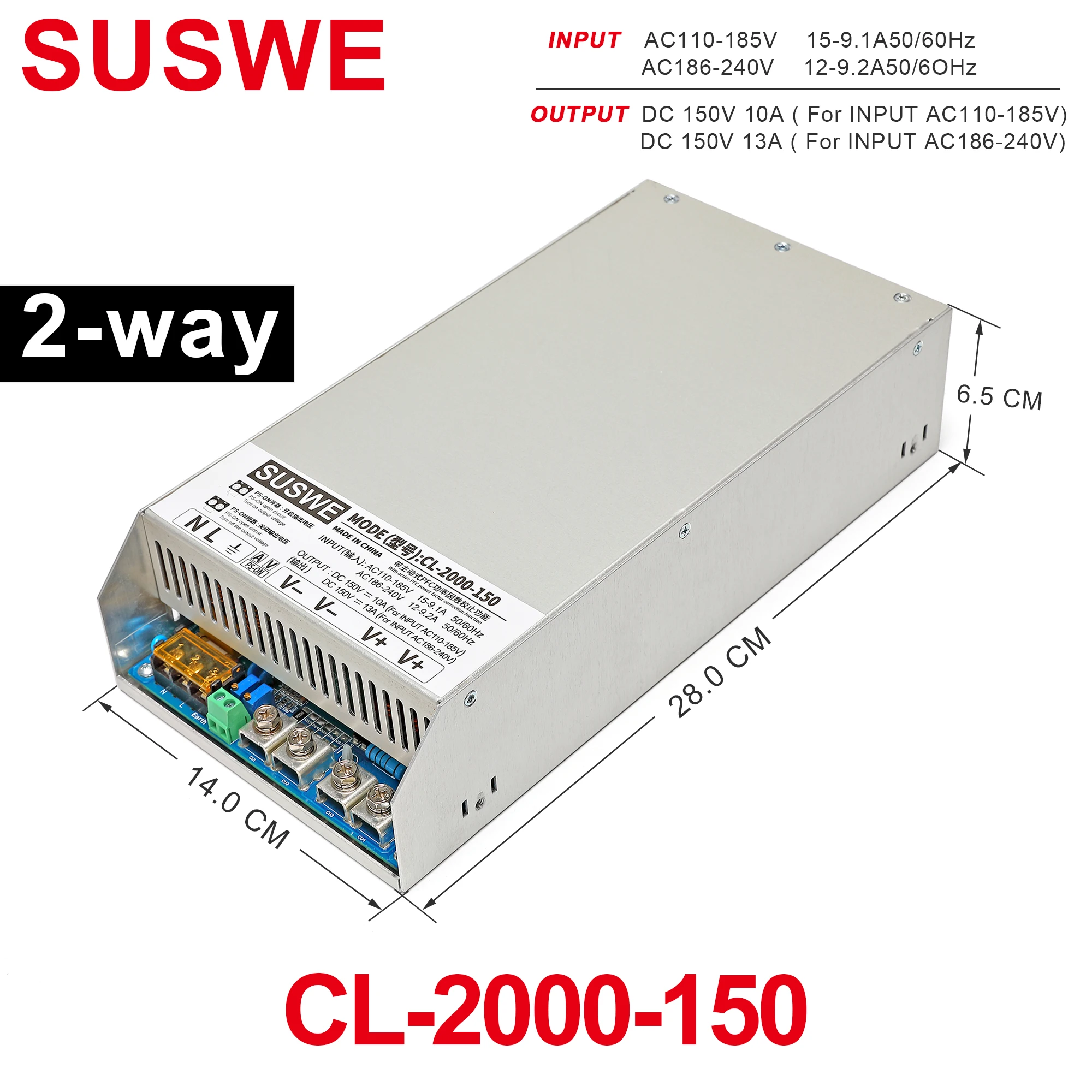 NEW (PFC)1500W 1800W 2000W high-power adjustable DC switching power supply 24V/30V/36V/40V/45V/48V/60V/80V/110V/220V/250V/300V