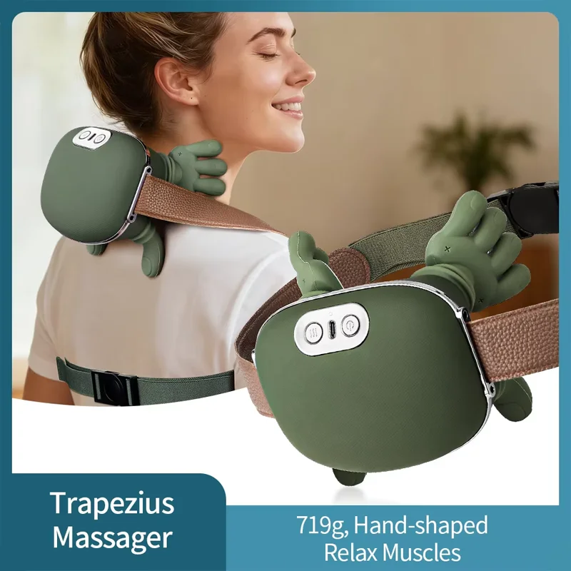 Masseur de cou et d'épaules 4D Bionique sans fil, châle de massage cervical et trapèze par pétrissage, moteur sans balais