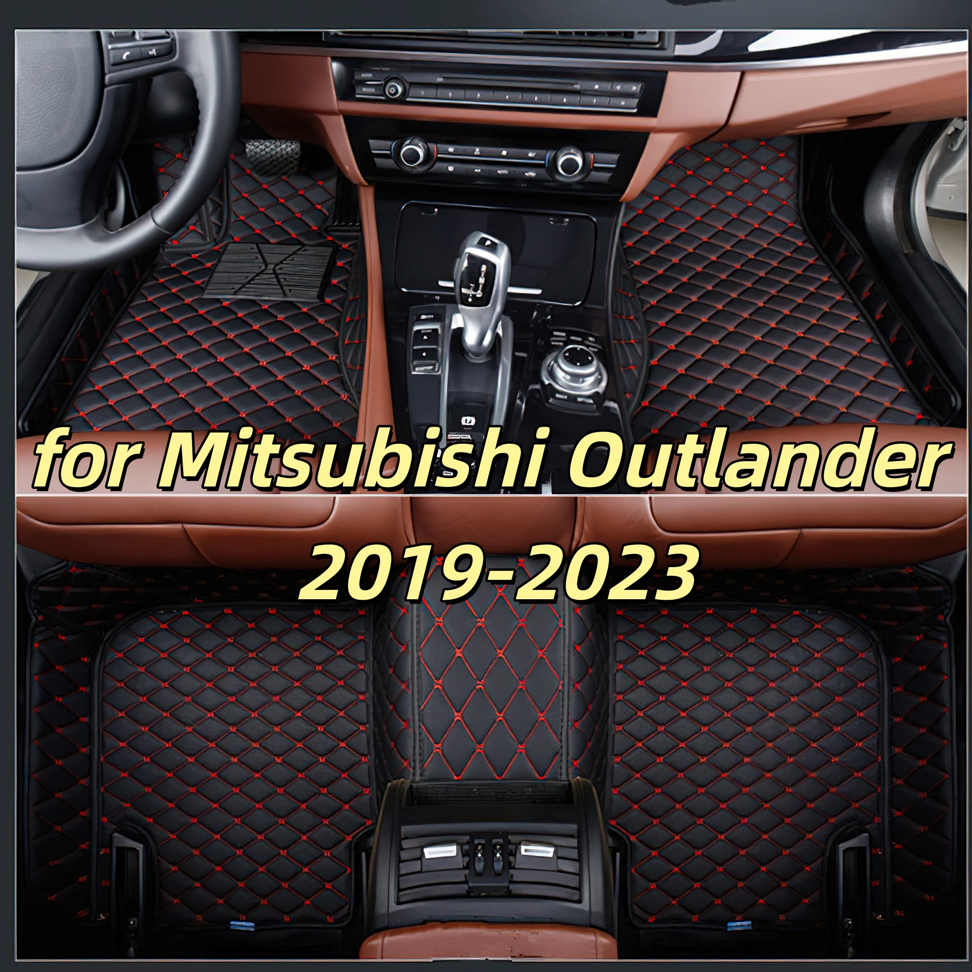 Car Accessories interior Auto leather carpet pads for Mitsubishi Outlander 2019-2023 car floor mats vehicle foot mat rugs