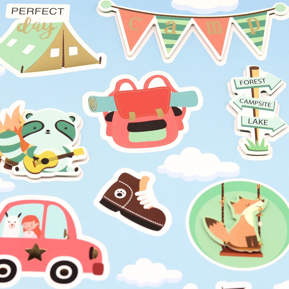 Creative Path Wild Time Deko-Aufkleberbögen, niedliche Tier-Camping-3D-Aufkleber für Scrapbooking, Journaling, DIY, Basteln, Kartenherstellung – Detail 12