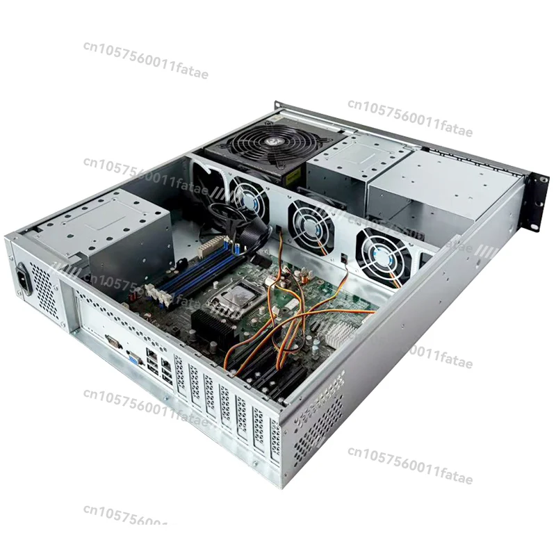 هيكل صناعي مثبت على الرف مقاس 19 بوصة 2U هيكل خادم ATX آمن بـ 6 فتحات مع مروحة 5.25 قرص 650 مم مسكن تخزين