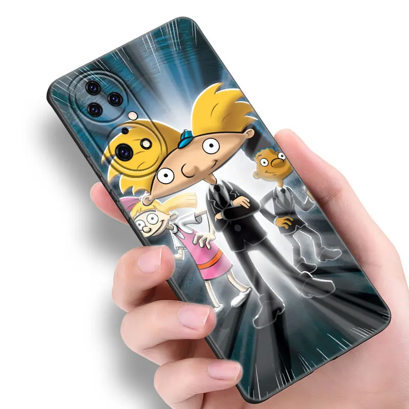 Coque de téléphone en silicone noir Hey Arnolds, pour Huawei P10 P20 P30 P40 Lite P50 P60 Art P50E P Smart Z 2018 2020 2021 Pro 2019