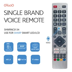Voice TV Remote Control For Sharp Aquos TVs SHWRMC0134 55BL3EA 50BL3EA 65BL5EA With Netflix Prime Voice Youtube Button