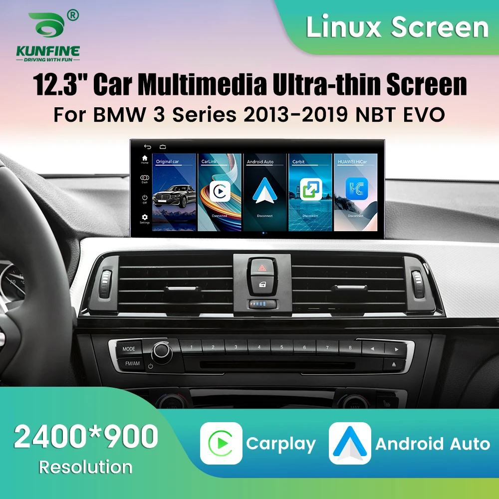 Radio Multimedia para Auto con Sistema Linux NBT EVO para BMW Serie 3 2013-2019, Reproductor con GPS, Navegación, Carplay Inalámbrico, Android Auto, Pantalla de 12.3 Pulgadas