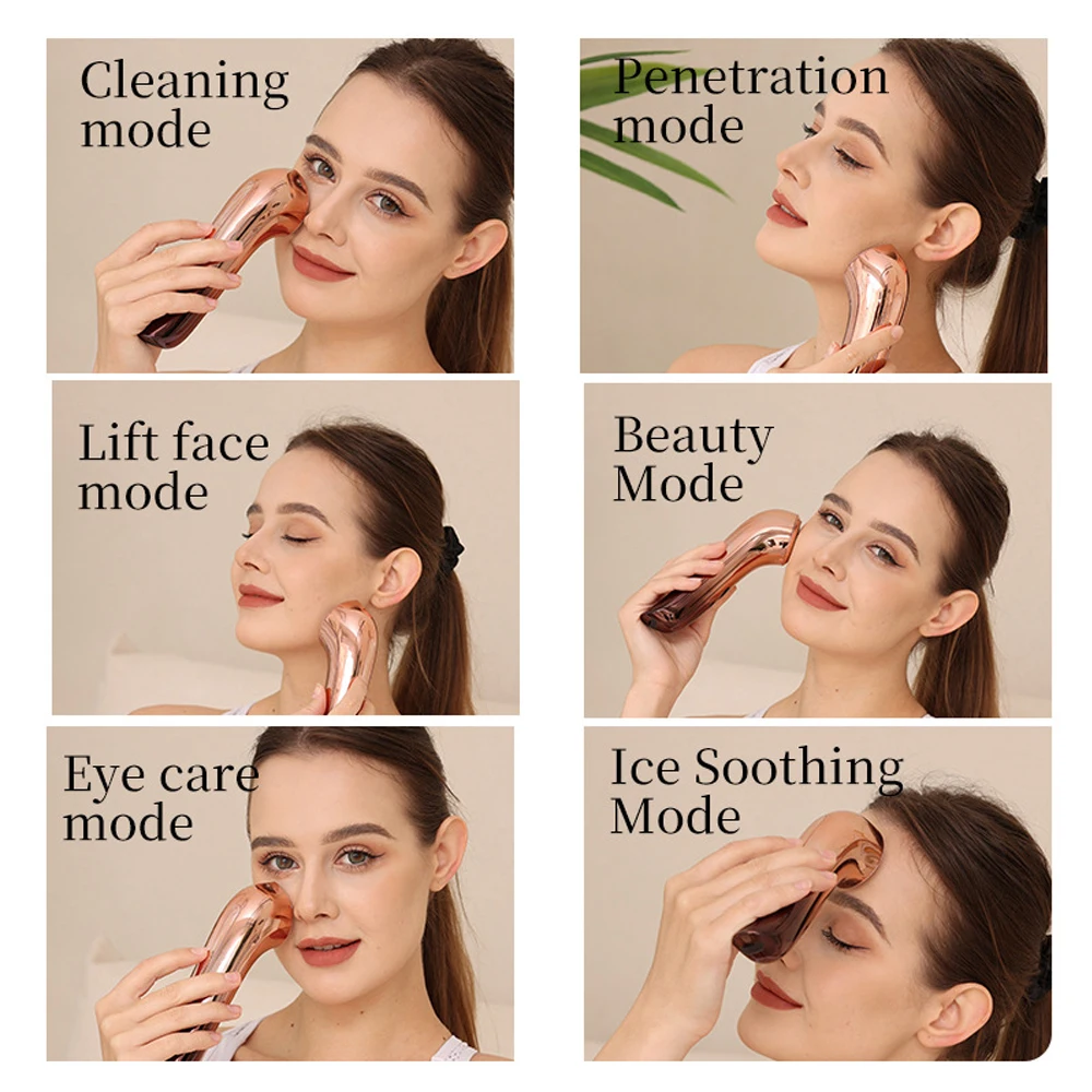 Masseur Facial à Micro courant EMS, dispositif de Lifting du visage, Machine de serrage de la peau, élimination Anti-rides, marteau chaud et froid, outils de soins de la peau