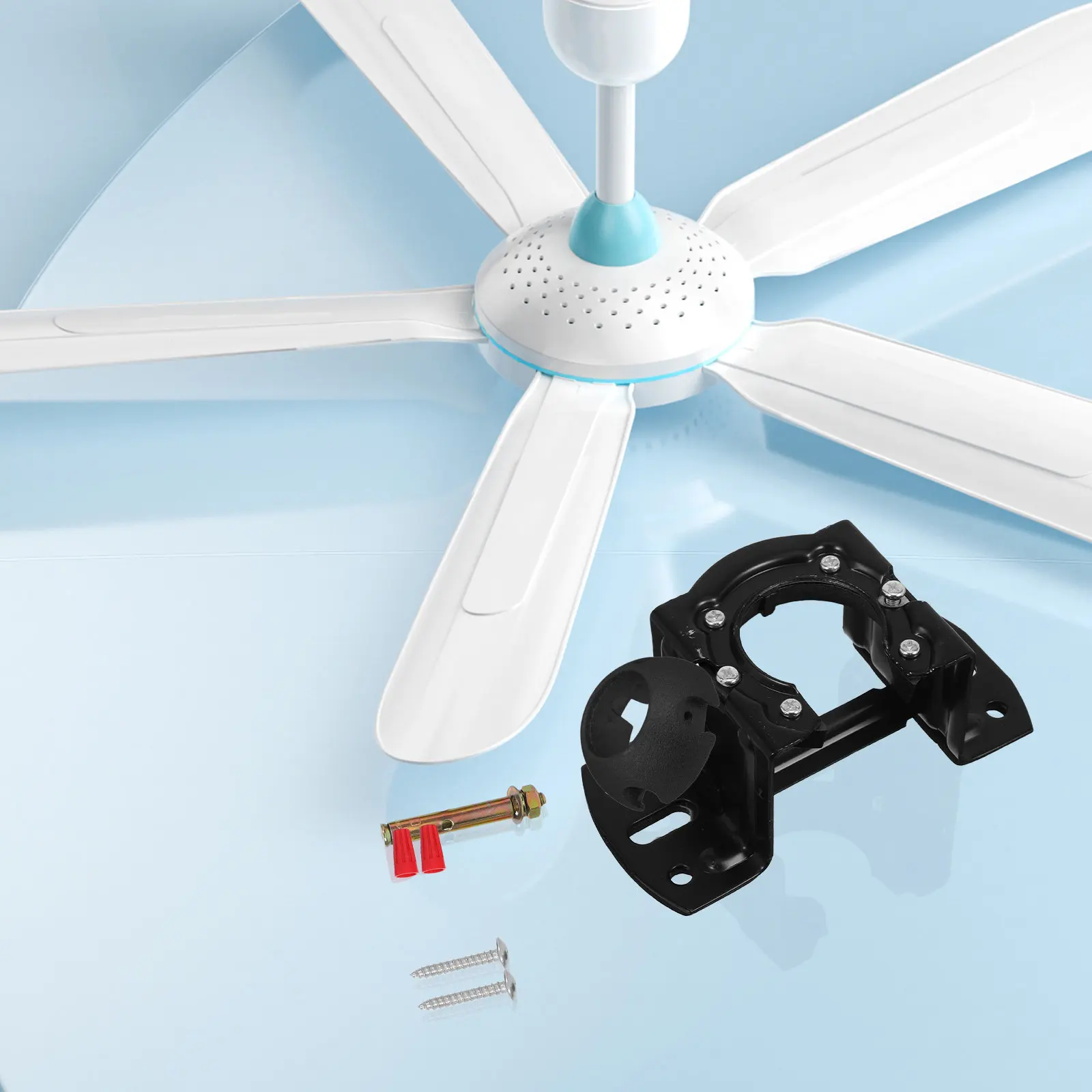 

1Set Universal Ceiling Fan Mounting Bracket Kit Heavy Duty Iron Support Stable Indoor Outdoor Fan Hanging Installation Adapter