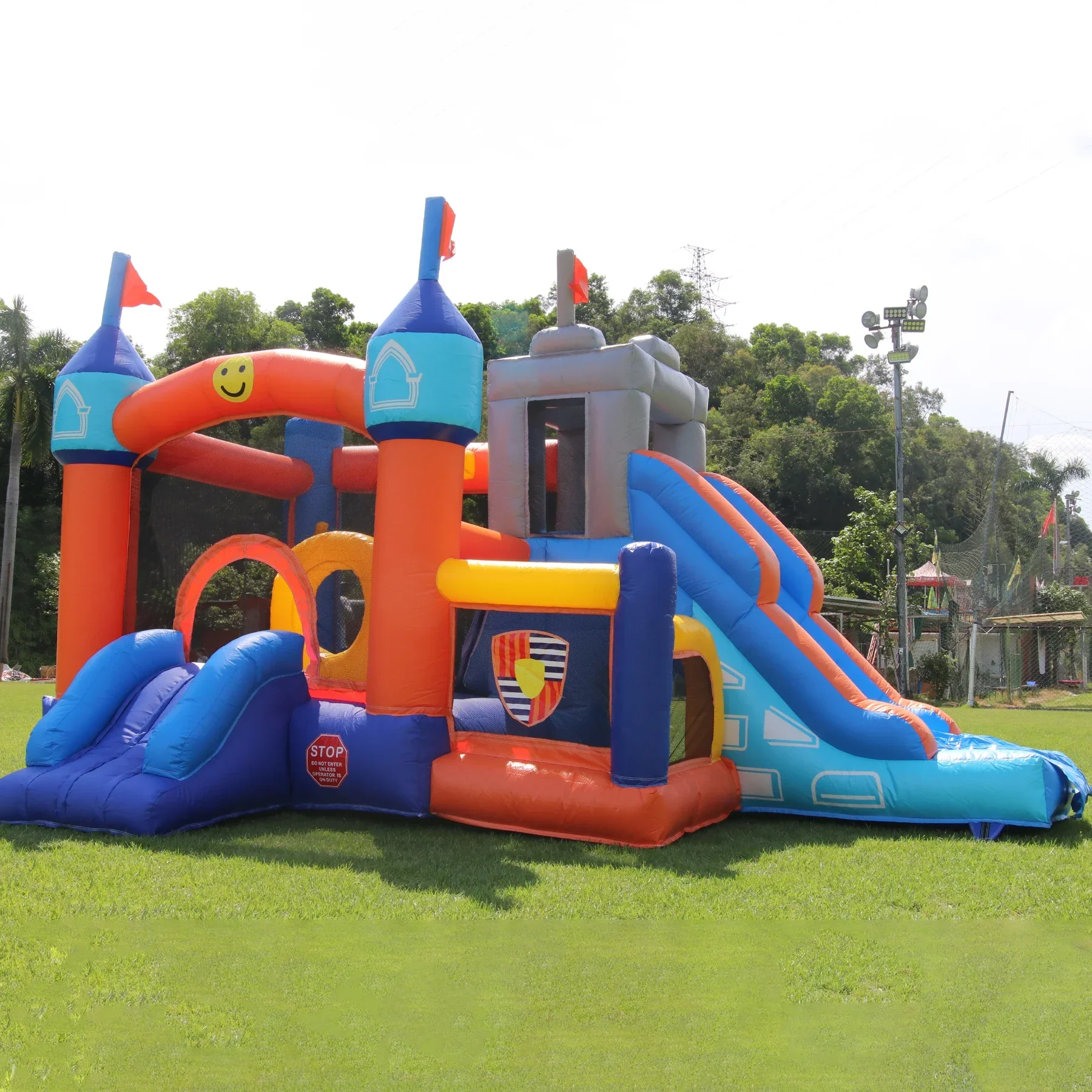 Inflatable PVC Slides Air Bounce Toys children's inflatable Bubble Mini Kids Castle Kit With 970W Air Blower 4.85x3.2x3m