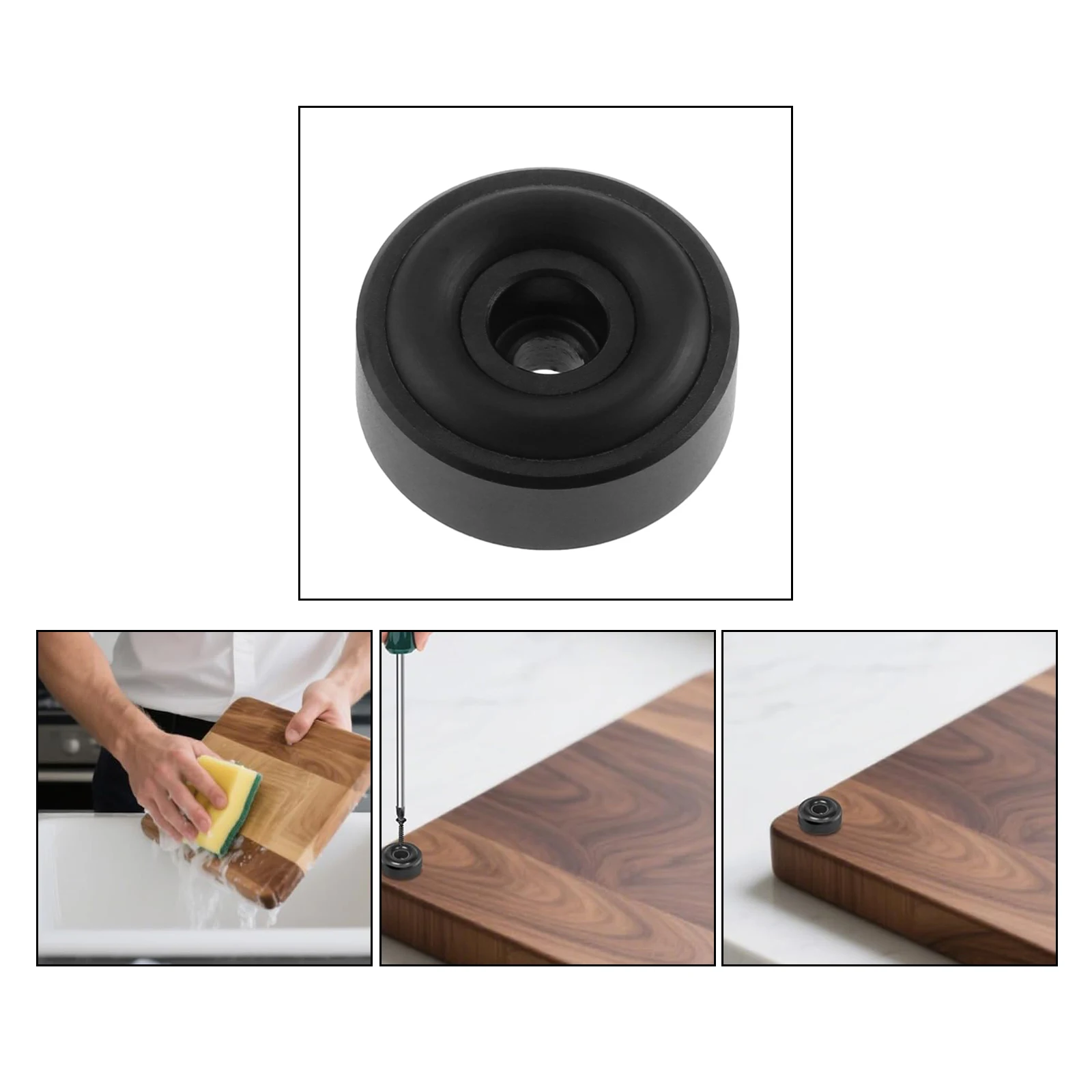 4/8Pcs Gold/Silver/Black Board Feet with Non Slip Pads With Rustproof Screws for Kitchen Serving Boards Countertop Protector