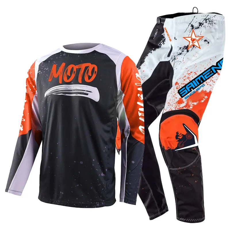 Motocross Jersey Pant Kits Enduro Mens Women's Motorcycle Off-road cross MX racing suit MTB green blue red yellow orange black