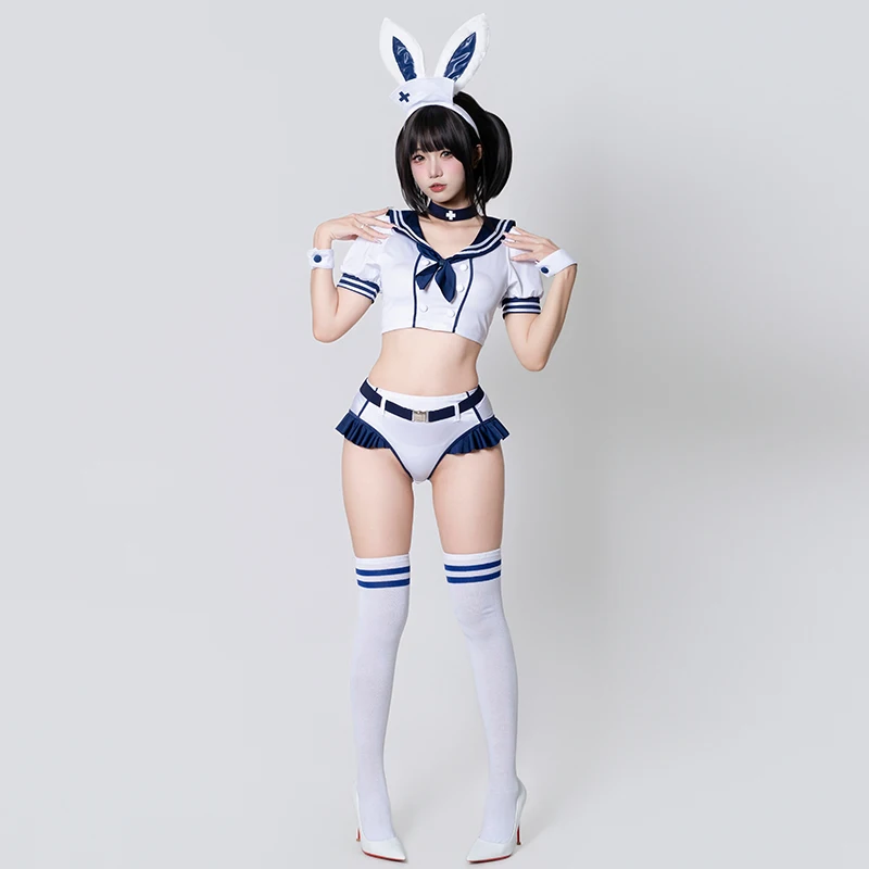 

SENMHS Original Nurse Bunny Cosplay Costume Cute Anime Style Uniform Set Women Role Play Outfit Party Halloween Photography 8PCS