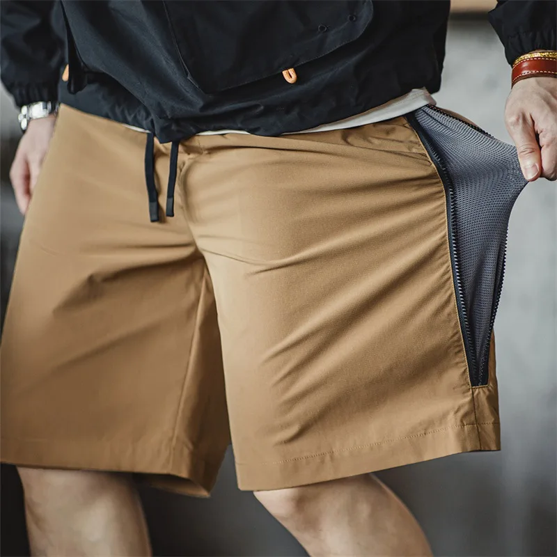 

Мужские летние повседневные брюки Maden Workwear, камуфляжные, на молнии, тонкие, прямые, цвет хаки, длина до колена, для молодежи