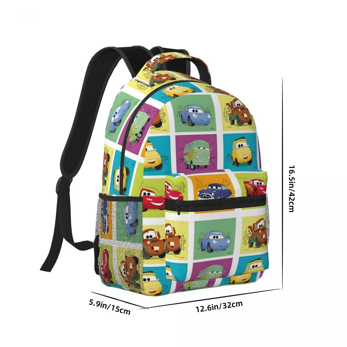 Auto 'S Film Gedrukt Lichtgewicht Casual Schooltas Voor School, Outdoor, Winkelen, Kantoor 17In