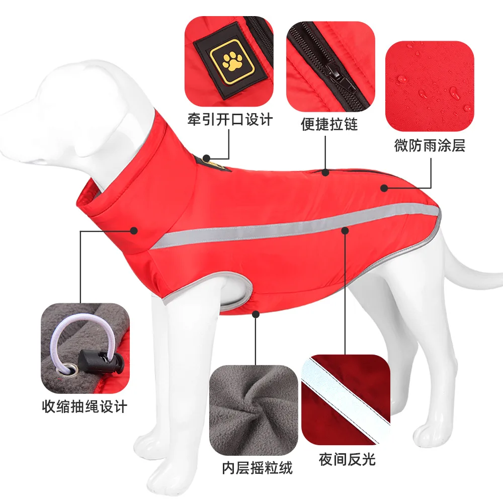 Autumn and winter pet dog clothing, thickened dog cotton coat, waterproof pet jacket, pet supplies