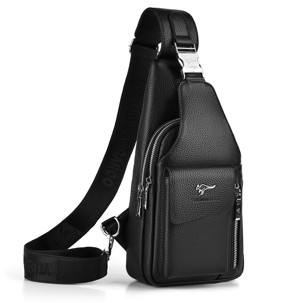 متعددة الطبقات جلد طبيعي الرجال حقيبة صدر للرجال الأعمال التنقل الجانب حقيبة جلد البقر حقيبة كروسبودي سعة كبيرة حقيبة رافعة الذكور