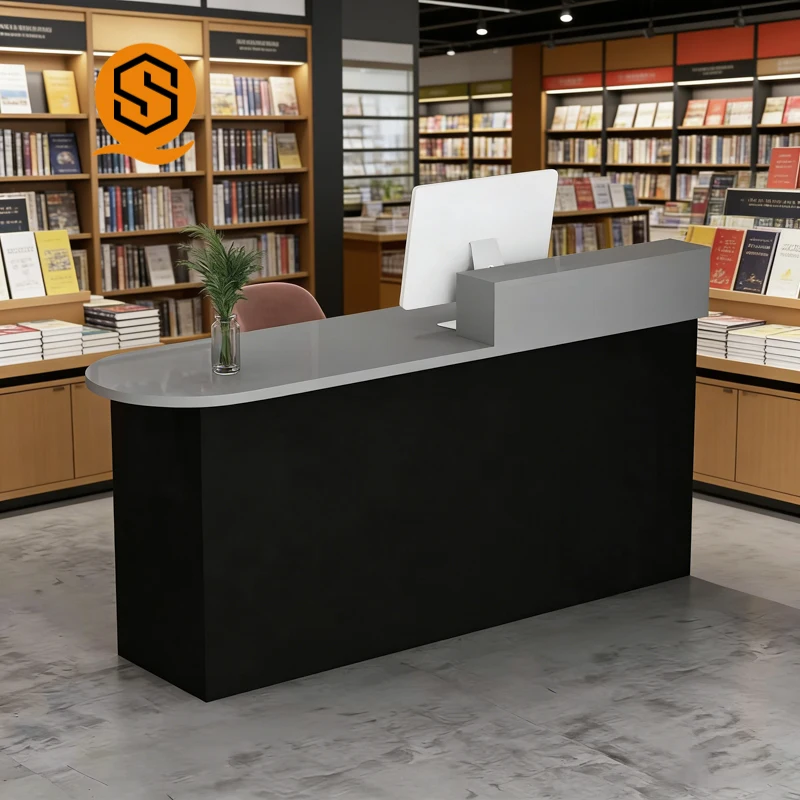 Modern Wooden Foldable Extendable Adjustable Reception Desk For Hospital Hotel Commercial Spaces