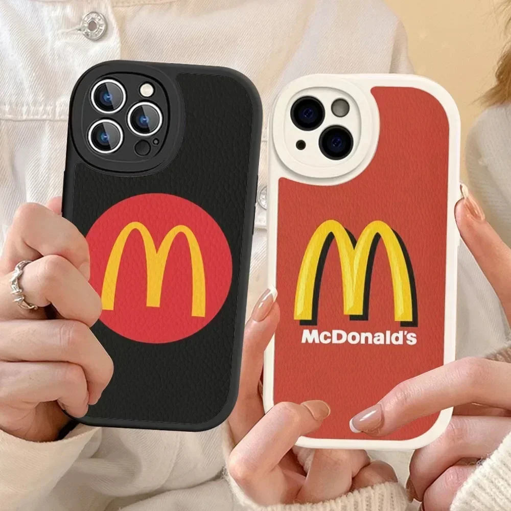 Fashion M-McDonalds Phone Case Hard Leather For IPhone 14 13 12 Mini 11 14 Pro Max Xs X Xr 7 8 Plus Fundas