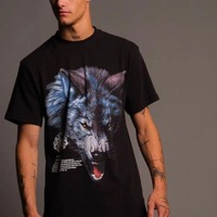 DARCSPORT Wolf Head T-shirt Summer City Fitness Training Sports Loose casual crewneck Men's T-shirt couples pure cotton