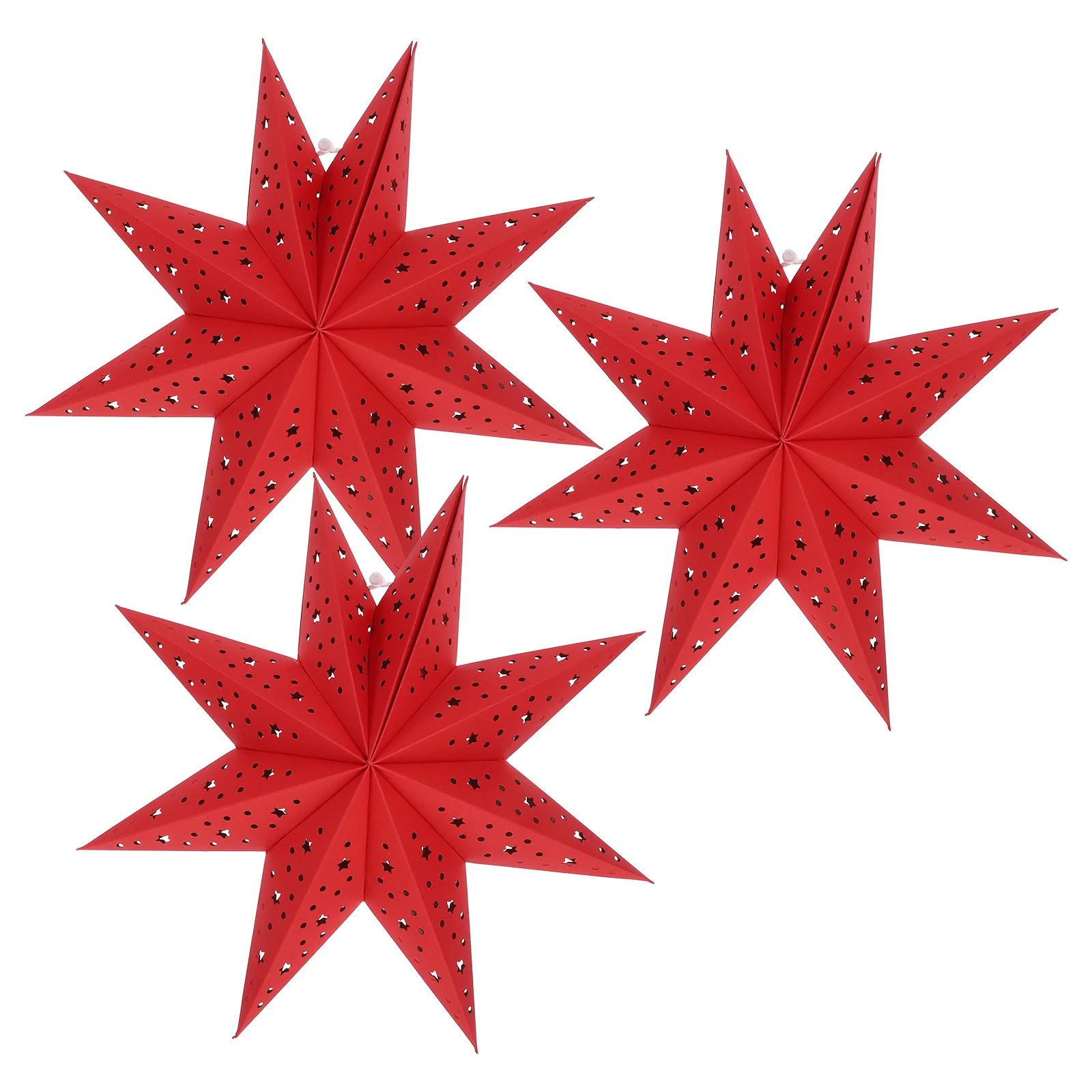 

3 Pcs Christmas Lamp Nine Pointed Star Shade Decorative Ceiling Covers Shades Pendant Red