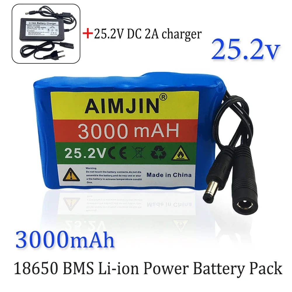 

18650 Power Lithium Battery 25.2V 6S1P 3000mAh Rechargeable Battery Pack With Charger