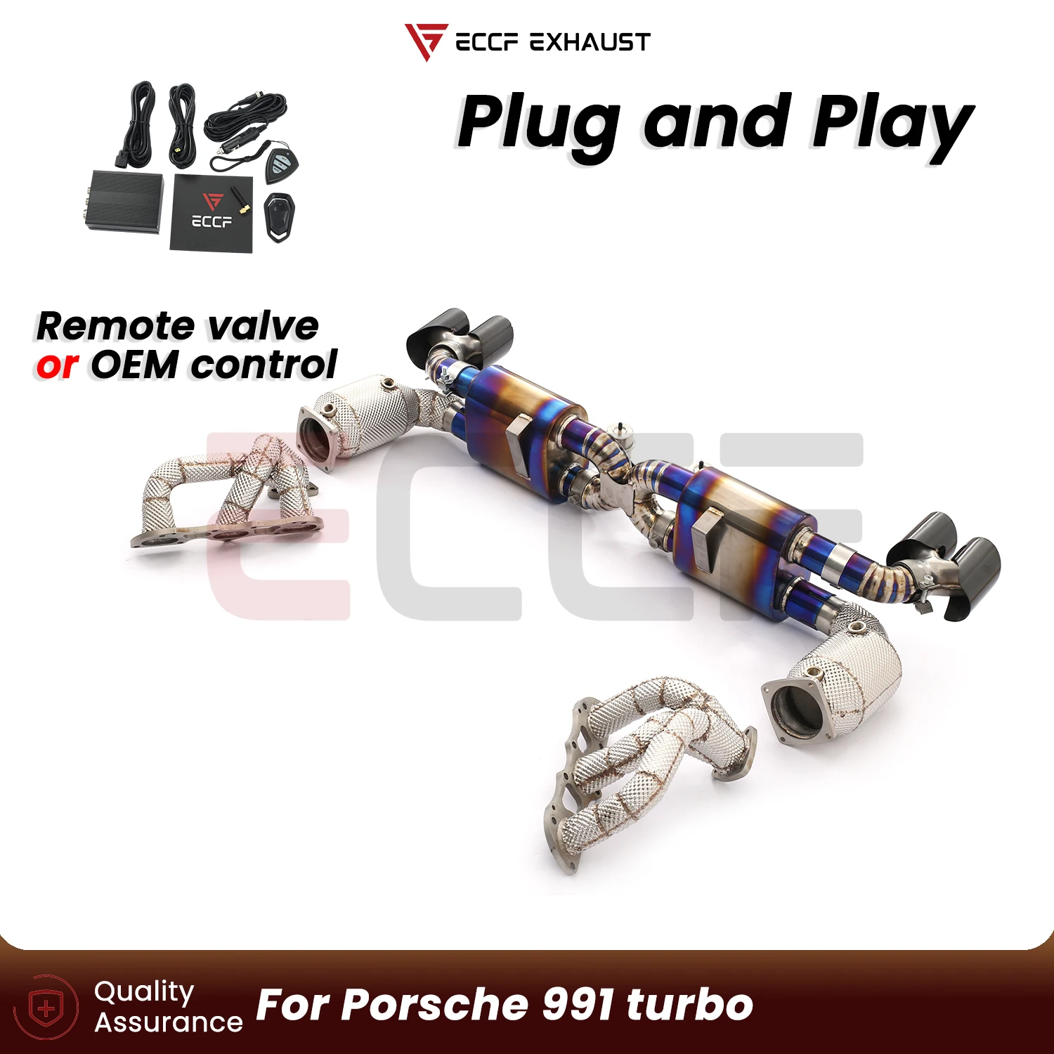 Sporty Titanium Full exhaust system For Porsche 991 turbo Aggressive Exhaust Sound Performance Upgrade Easy Installation