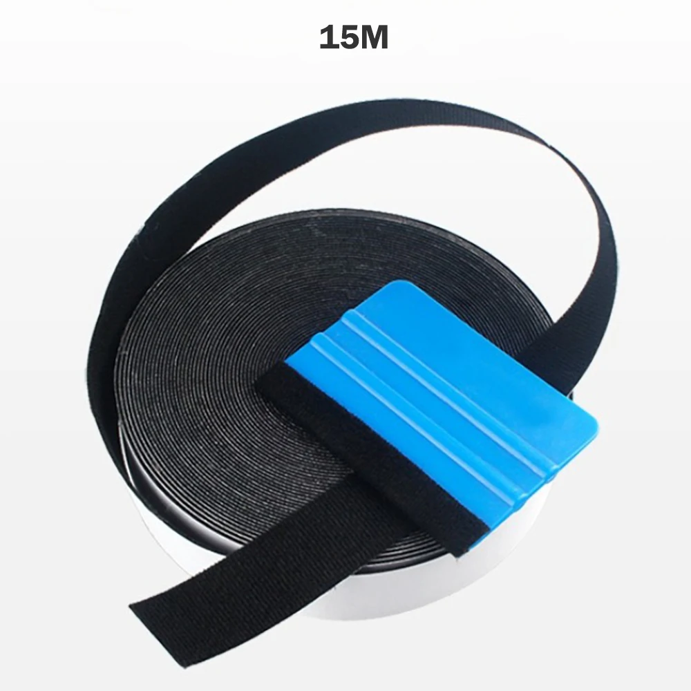 

TOFAR 15M Fabric Felt Cloth for Vinyl Car Wrap Card Squeegee Window Tint Film Scraper Replacement Glue Self Adhesive Fabric Tape