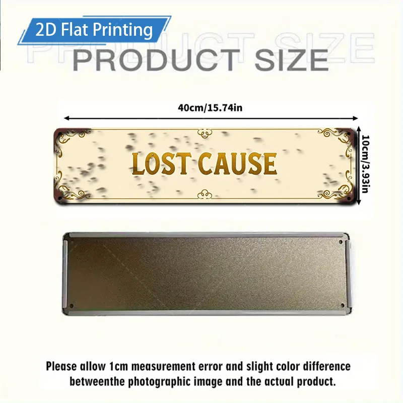 1 قطعة علامة معدنية ، 4 × 16 بوصة "علامة معدنية ريفية "السبب المفقودة" لديكور المزرعة العتيقة" #2