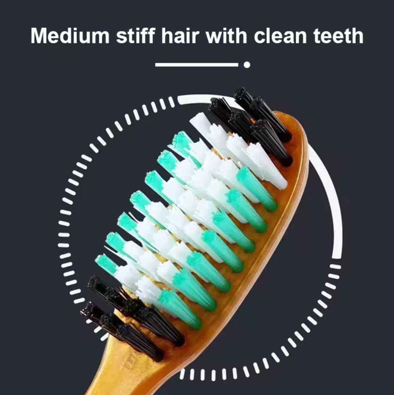 4pcs manual hard hair toothbrush for efficient oral cleaning, individually packaged for adults image 5
