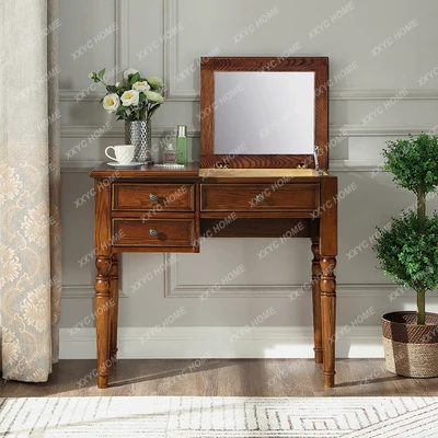 Solid wood dresser bedroom simple makeup desk storage cabinet integrated